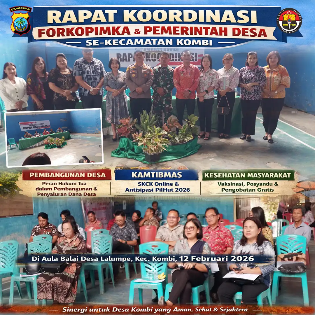 Rakor Forkopimka–Pemdes se-Kecamatan Kombi, Perkuat Sinergi Pembangunan dan Kamtibmas