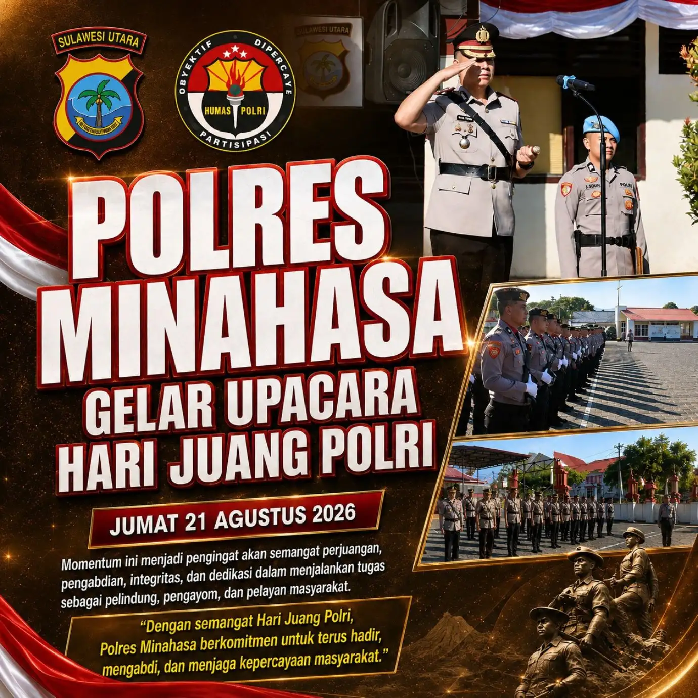 POLRES  MINAHASA GELAR UPACARA HARI  JUANG  POLRI