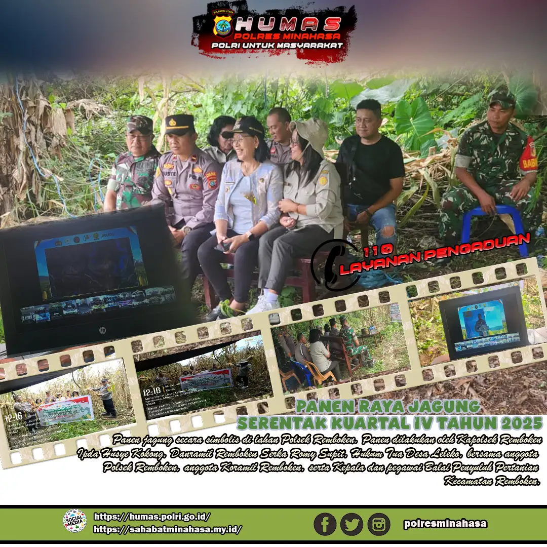 Polsek Remboken Gelar Panen Raya Jagung Serentak Dukung Swasembada Pangan Nasional 2026