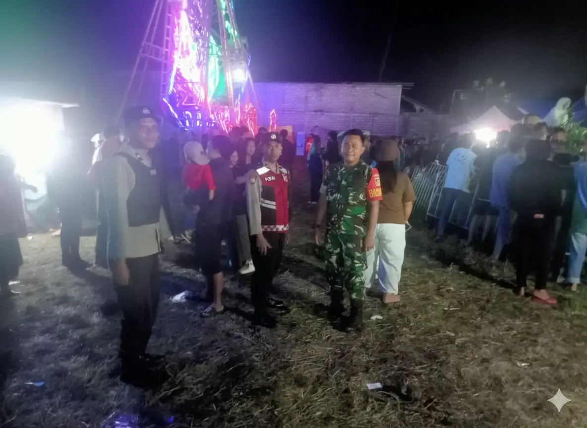 Patroli Gabungan TNI-Polri Amankan Pasar Malam di Langowan