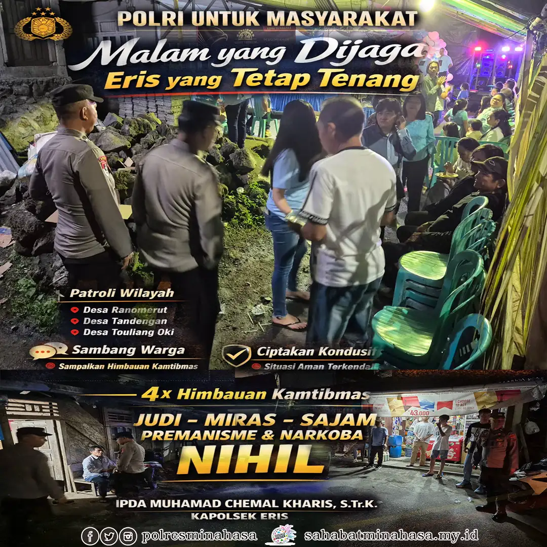 POLRI UNTUK MASYARAKAT  Malam yang Dijaga, Eris yang Tetap Tenang