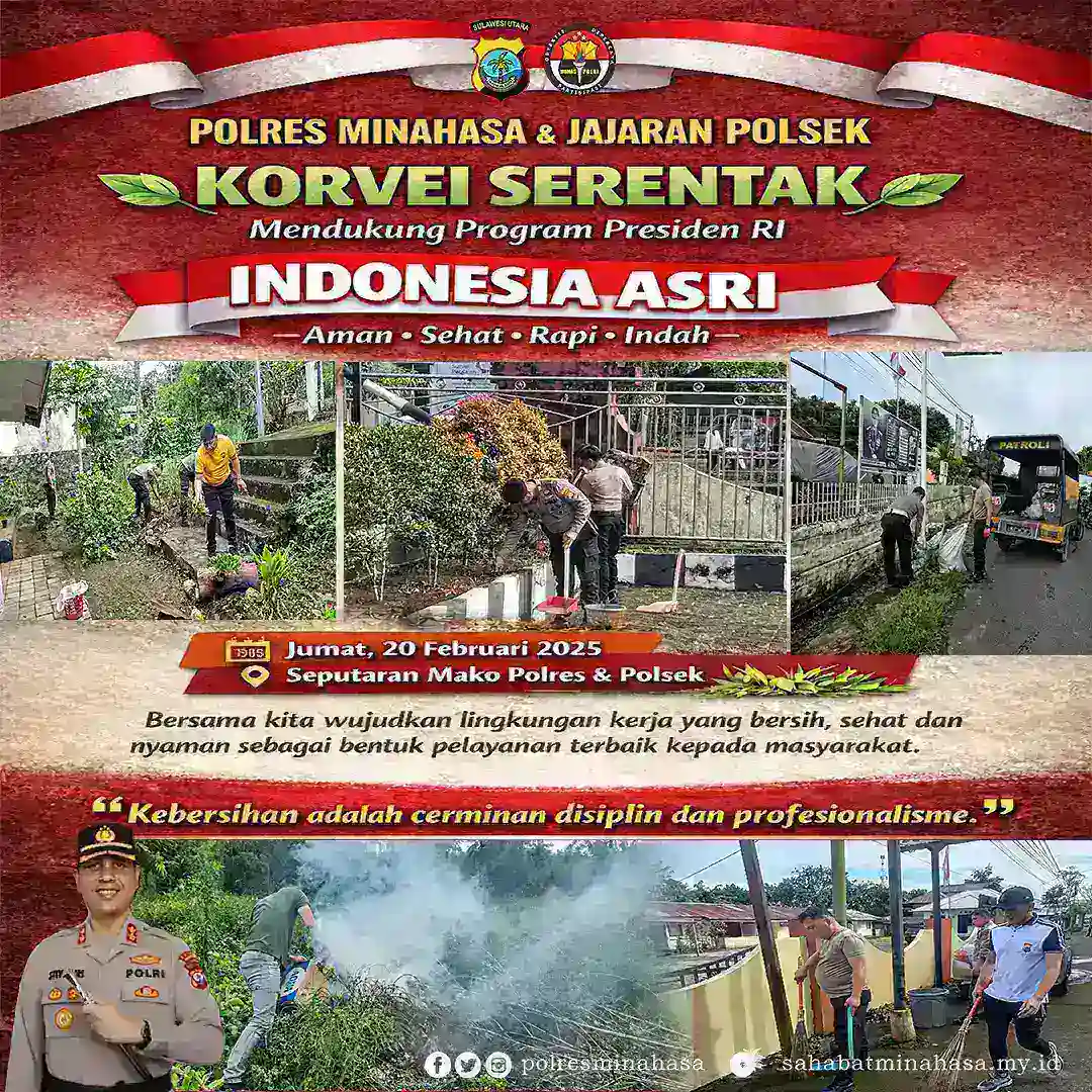 Polres Minahasa dan Jajaran Polsek Gelar Korvei Dukung Program Indonesia ASRI