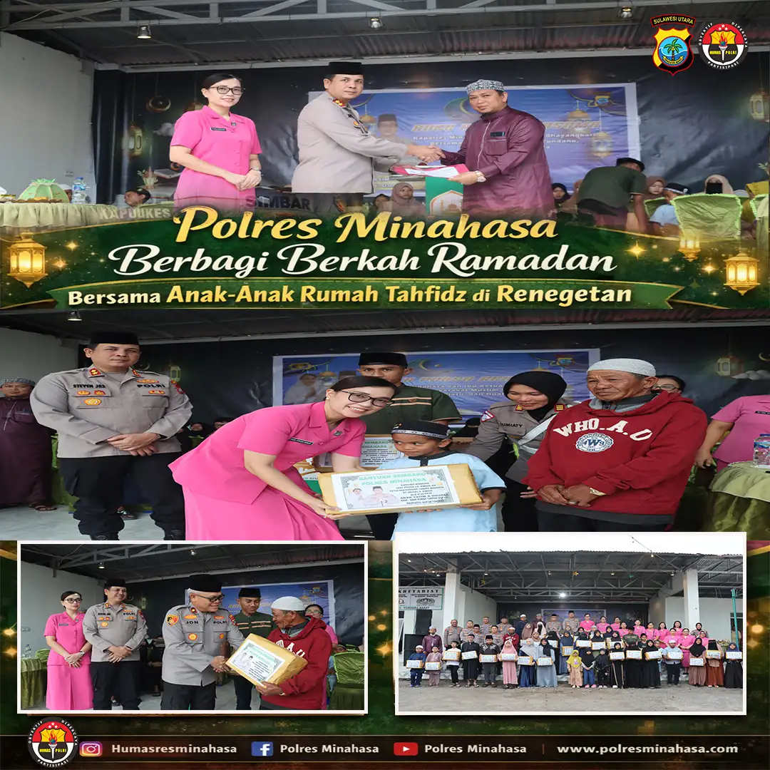 Polres Minahasa Berbagi Berkah Ramadan Bersama Anak-anak Rumah Tahfidz di Renegetan