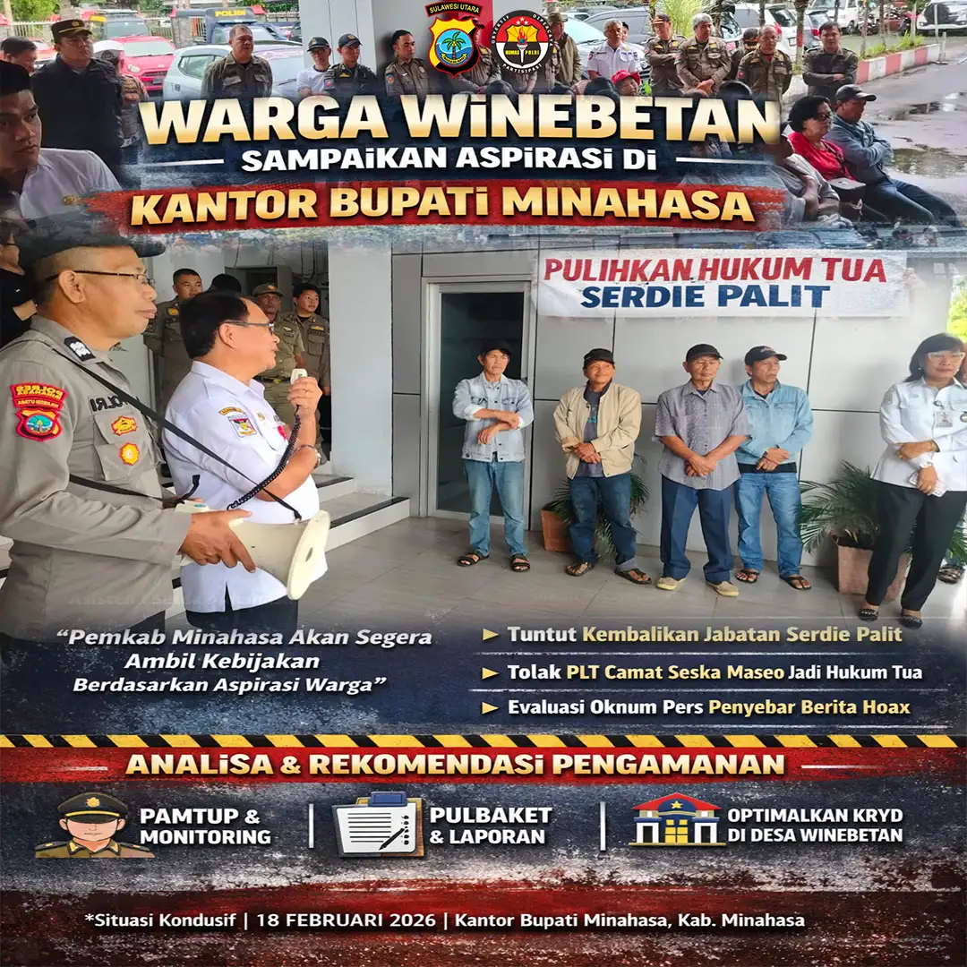 20 Warga Winebetan Sampaikan Aspirasi di Kantor Bupati Minahasa, Tuntut Pemulihan Jabatan Hukum Tua