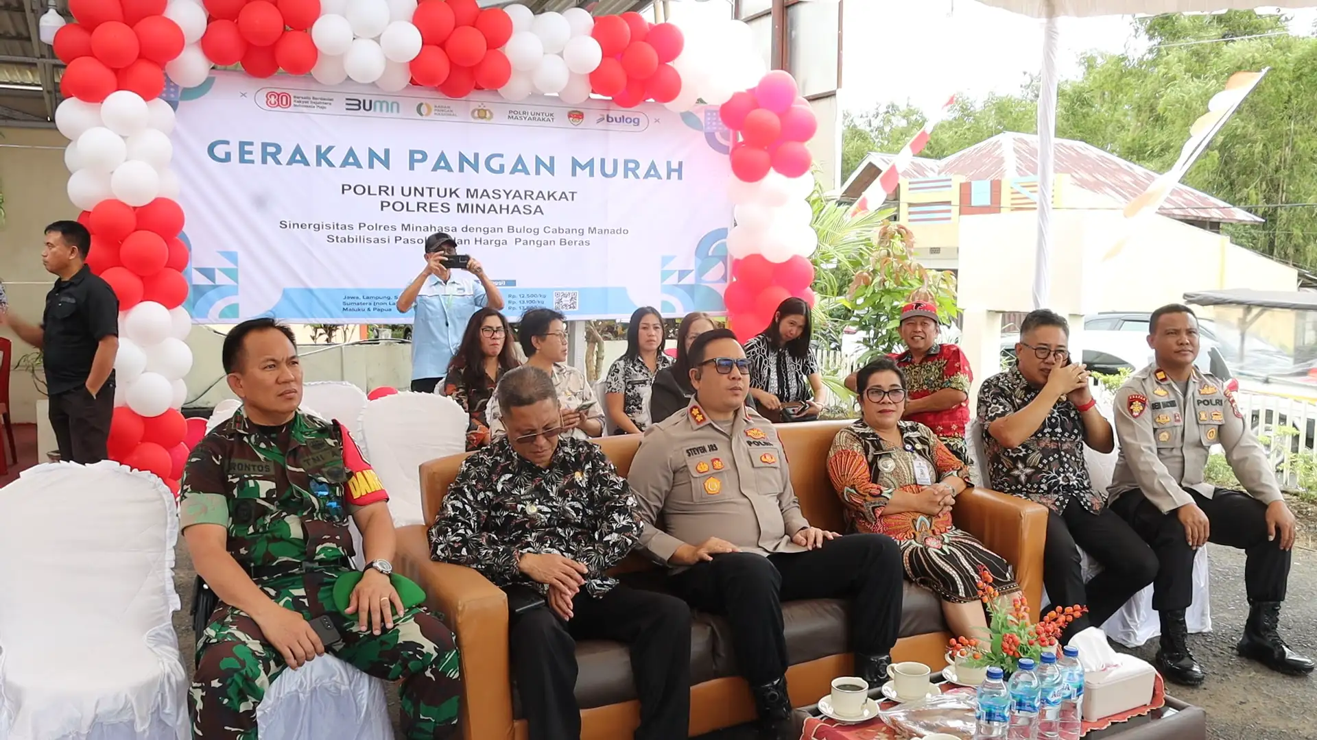 Launching “Gerakan Pangan Murah” Polri dan Bulog di Kawangkoan, Stabilkan Harga dan Pasokan Beras