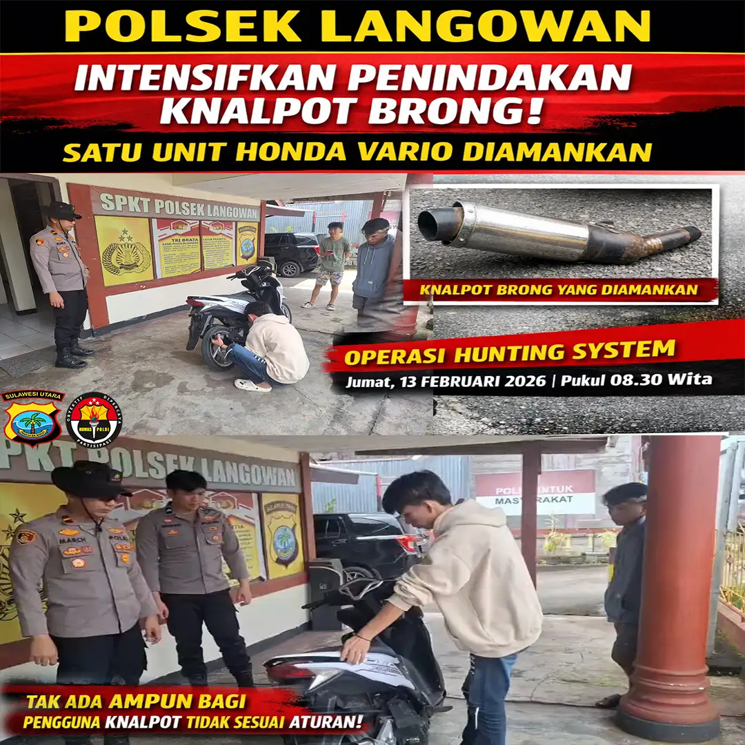 Polsek Langowan Intensifkan Penindakan Knalpot Brong, Satu Unit Honda Vario Diamankan