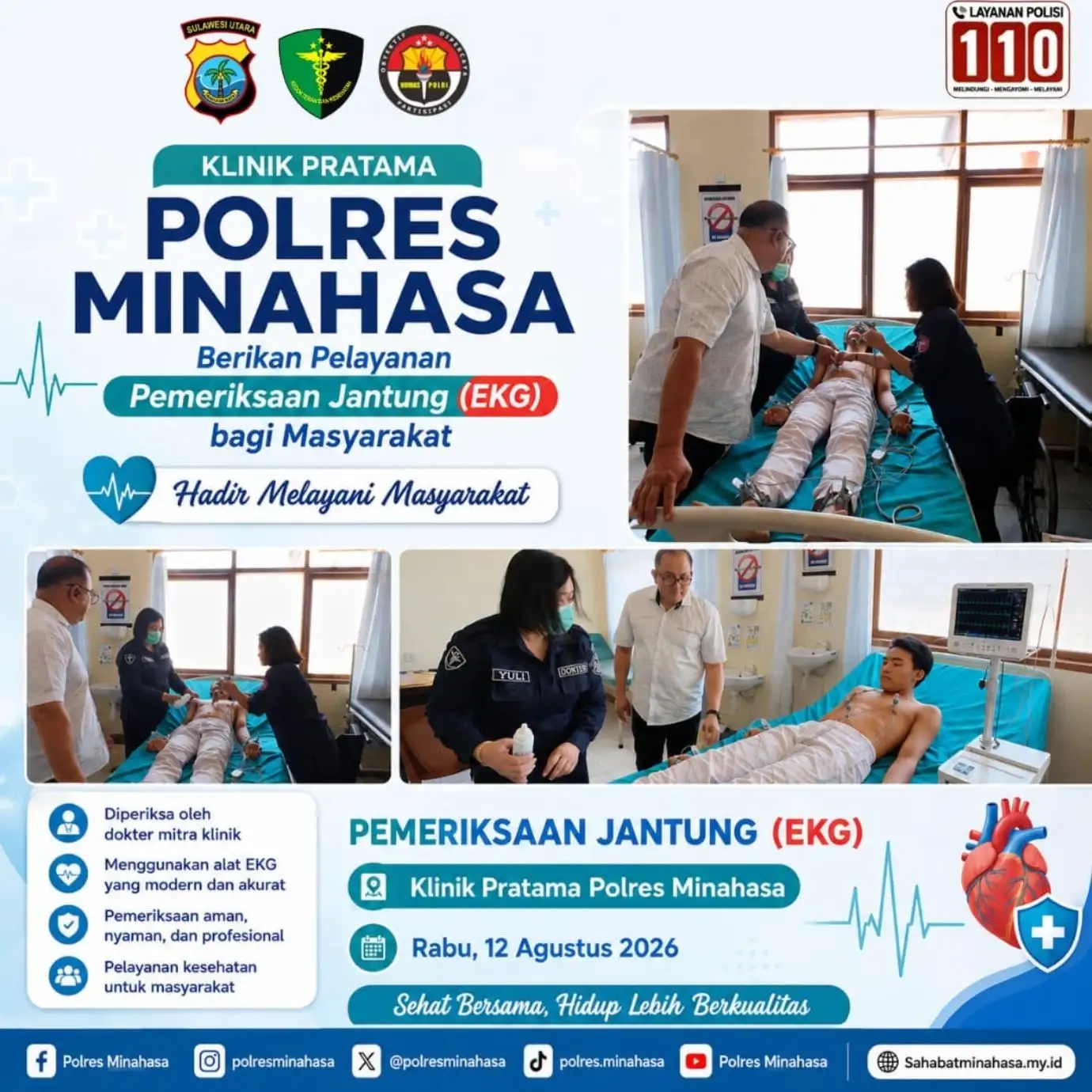 KLINIK PRATAMA POLRES MINAHASA BERIKAN PELAYANAN PEMERIKSAAN EKG BAGI MASYARAKAT