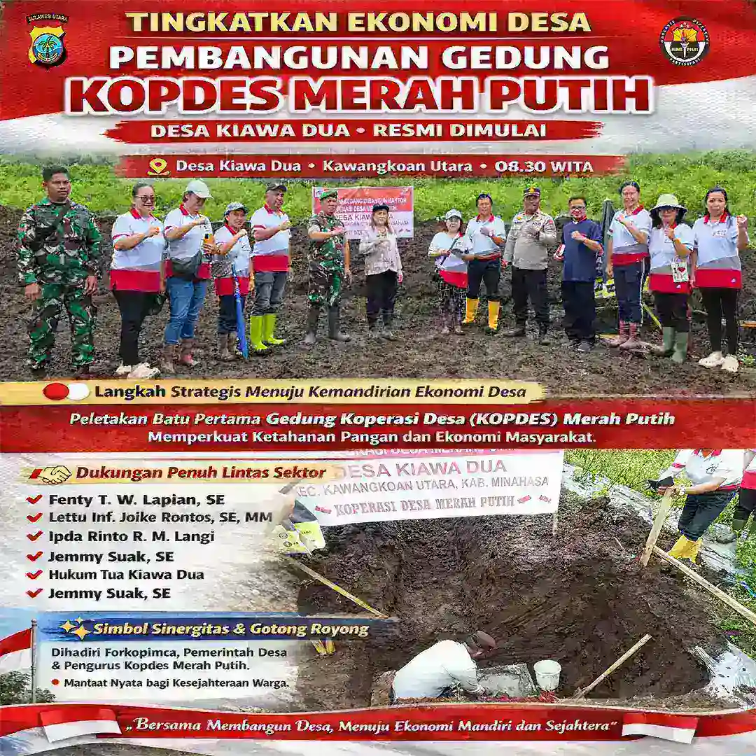 Tingkatkan Ekonomi Desa, Pembangunan Gedung KOPDES Merah Putih Kiawa Dua Resmi Dimulai