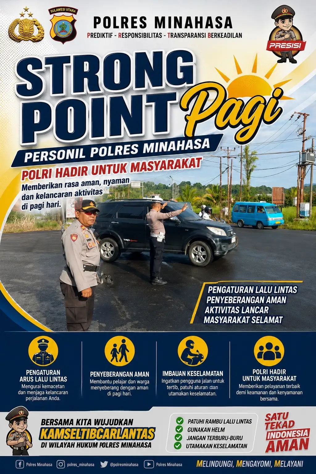 Strong Point Pagi Polres Minahasa Untuk Aktivitas Masyarakat